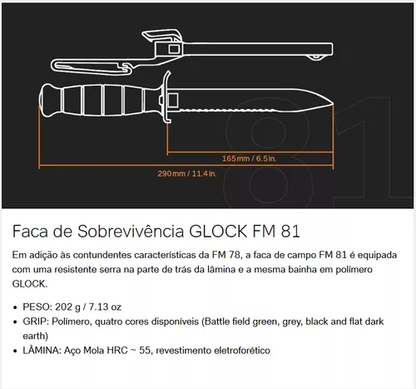 Faca Tática Militar Original Glock