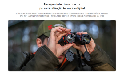 Binóculo Hikmicro Habrok 4k HE25LN Termal Night Vision Rangefinder